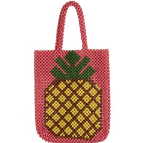LULU BEADED PINEAPPLE TOTE - Picture 1 of 5